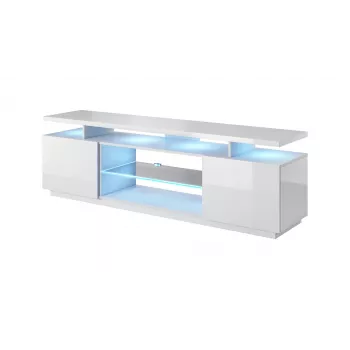 Móvel RTV EVA 180x40x56 branco/branco brilhante