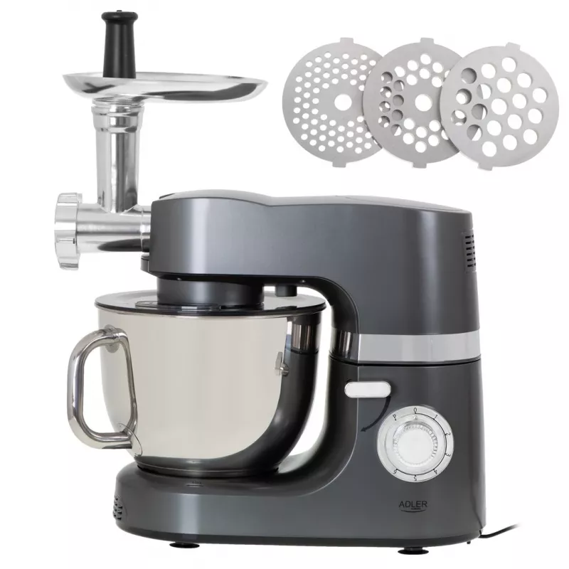Robot de cozinha Adler AD 4221 — tigela de aço inoxidável de 7 L, 1200 W, 6 velocidades, movimento planetário