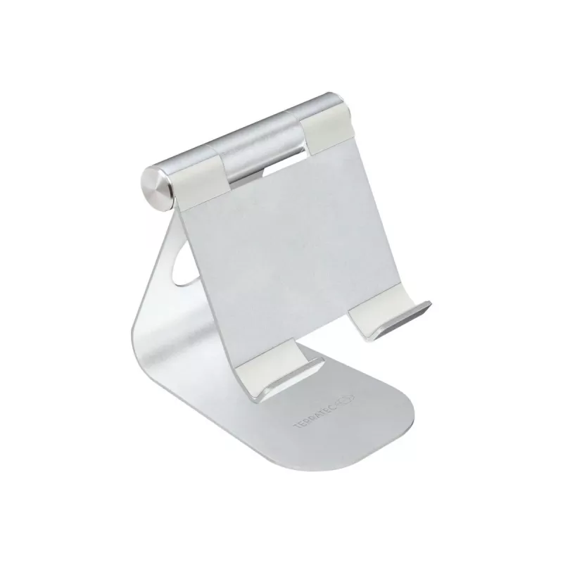 TERRATEC iTab M - Suporte para smartphone / tablet - alumínio - prateado - tamanho do ecrã: 8,8-25 cm (3.5-10) - suporte de mesa (219728)