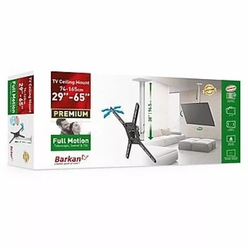 Barkan 3500 suporte de teto para TV, totalmente articulado, 13-65", 40 kg, branco