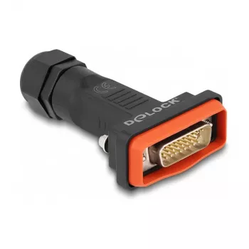 DeLOCK ficha D-Sub HD de 26 pinos com caixa IP67 à prova de água