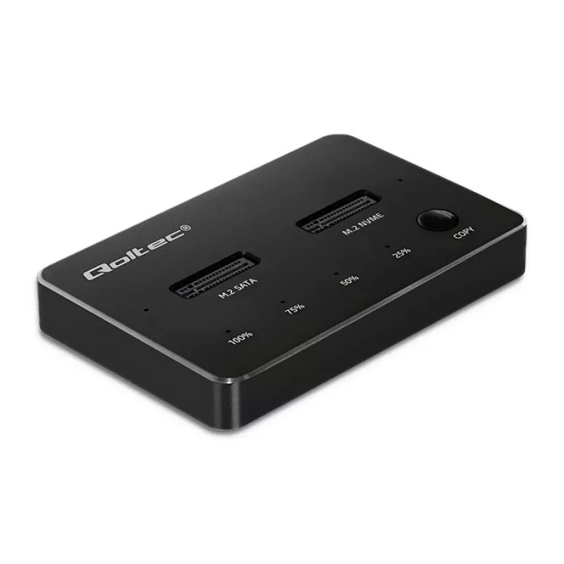 Qoltec 52274 Dock para SSD M.2 | NVMe | SATA | USB-C | DUAL 2 x 2TB