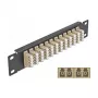 Patch panel de fibra ótica DeLOCK 10 polegadas 12 portas LC quad bege 1U preto