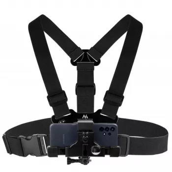 Arnês desportivo MACLEAN MC-445 — suporte peitoral universal para telemóveis, câmaras e GoPro