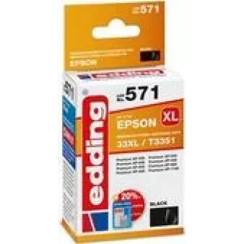 EDDING tinte substitui Epson 33XL T3351 compatível individual preto EDD-571 - compatível - tinte