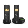 Telefone sem fios analógico/DECT Gigaset PURE 100A Duo — 2 auscultadores, alta-voz, identificação de chamadas, ecrã de 1,5 polegadas, preto