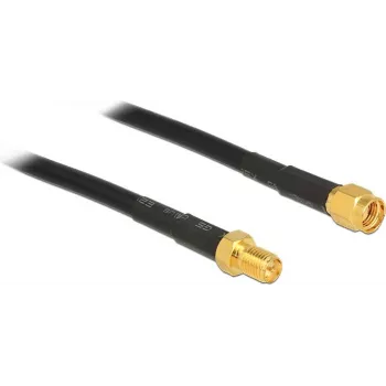 Cabo coaxial DeLOCK 1 m CFD200 RP-SMA RP-SMA preto