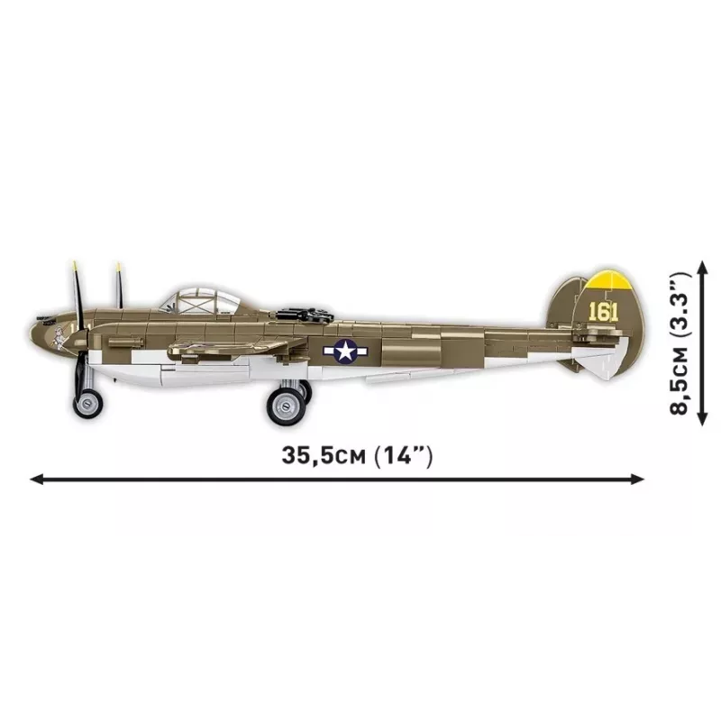 Blocos de construção Cobi Lockheed P-38H Lightning Set 5763 — maquete à escala, modelo de avião colecionável
