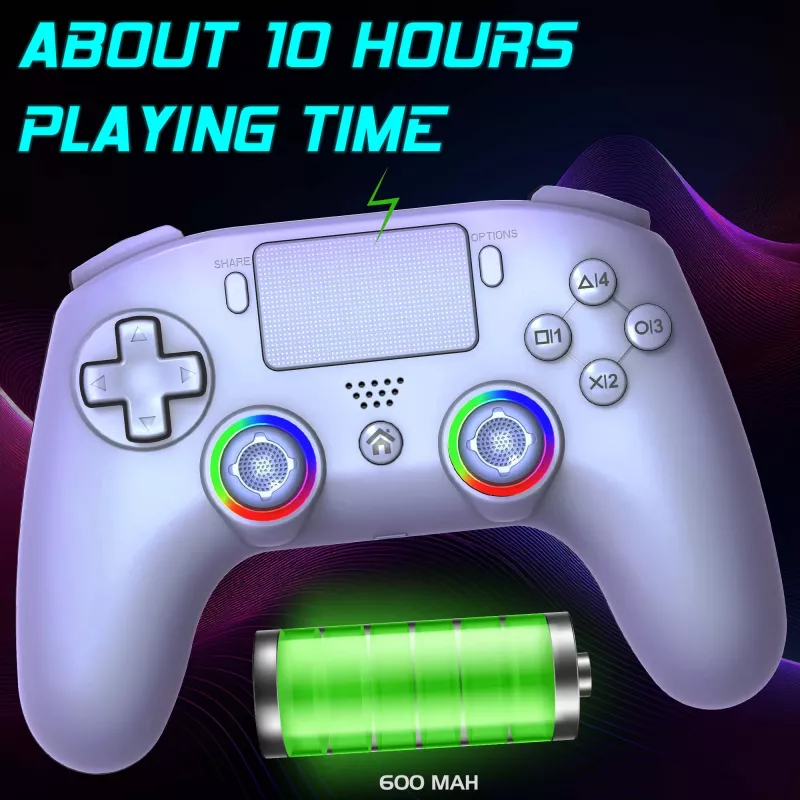 Comando Subsonic PS5 Wireless LED Controller branco D-pad Home Options Share