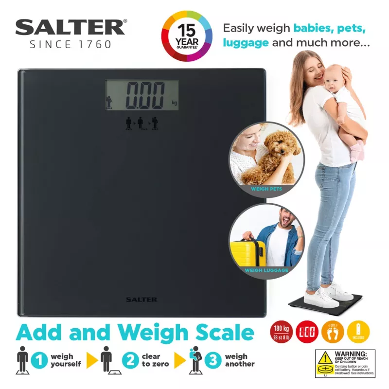 Salter SA00300 GGFEU16 Add and Weigh preto
