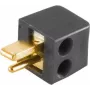 shiverpeaks BASIC-S Ficha angular para altifalante mini, de rosca, banhada a ouro, preta