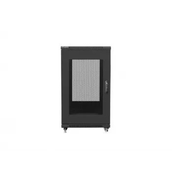 Armário rack autónomo LANBERG FF01-6822-23B 22U, calhas de 19 polegadas, 1159×600×800 mm, IP20, rodas, fechadura com chave, preto
