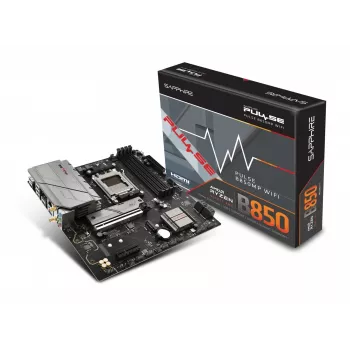 Motherboard Sapphire PULSE B850M WIFI — AMD B850 micro ATX, Socket AM5, DDR5 até 7600 MHz, 4 DIMM, 192 GB, Wi-Fi 6, 2.5GbE