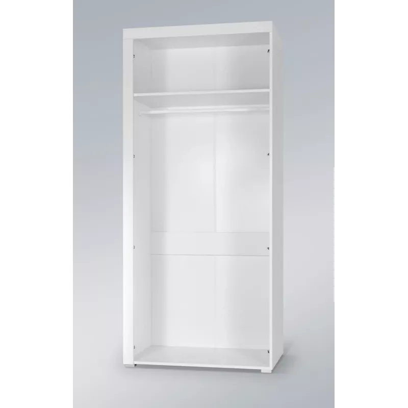 Cama Meble SAMBA 1 BI/BI roupeiro, branco / branco brilhante