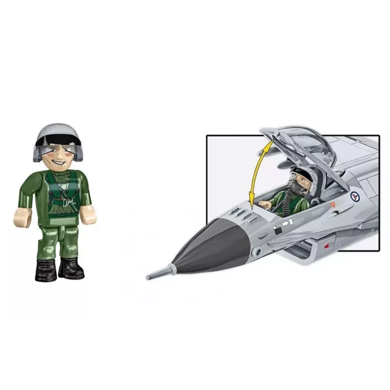 Conjunto de construção Cobi F-16AM Fighting Falcon, 495 peças, modelo à escala