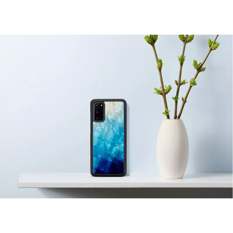 Capa de proteção iKins para Samsung Galaxy S20 — lago azul acabamento preto