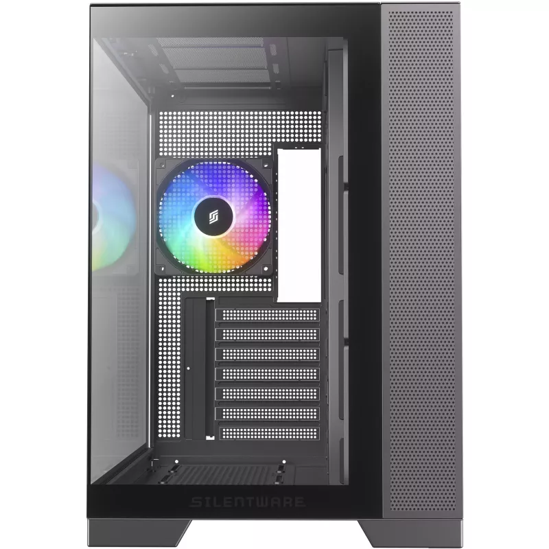 Caixa de PC Silentware View A-RGB preta VIEWpreto — caixa Mid-Tower com iluminação A-RGB