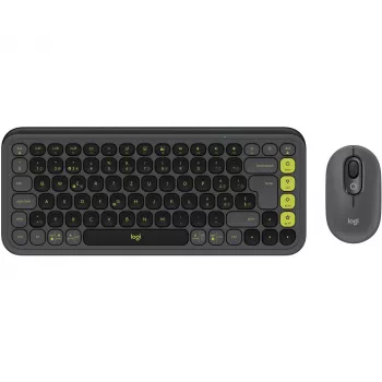 Logitech POP ICON COMBO Suíço, Grafite/Verde, Bluetooth, Suíço, 920-013275