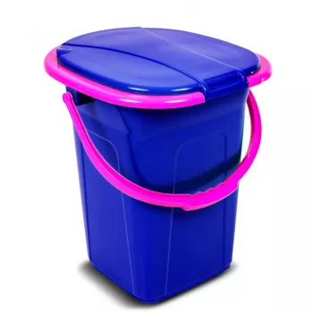 GreenBlue GB320BR balde sanitário portátil de campismo 19L viagem festival com pega assento removível - azul-marinho e rosa