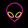 Lâmpada de mesa MANTA SNL86PK Style Neon Lights UFO rosa – lâmpada néon decorativa rosa