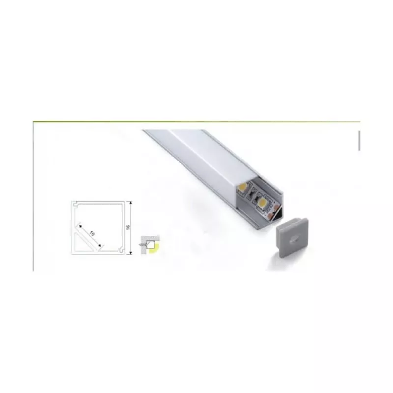 Synergy 21 S21-LED-PR20197 - perfil modular - branco - alumínio - 2 m (S21-LED-PR20197)