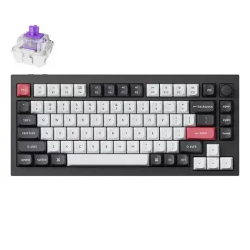 Teclado mecânico Keychron Q1 HE RGB Hot-Swappable sem fios carbono preto
