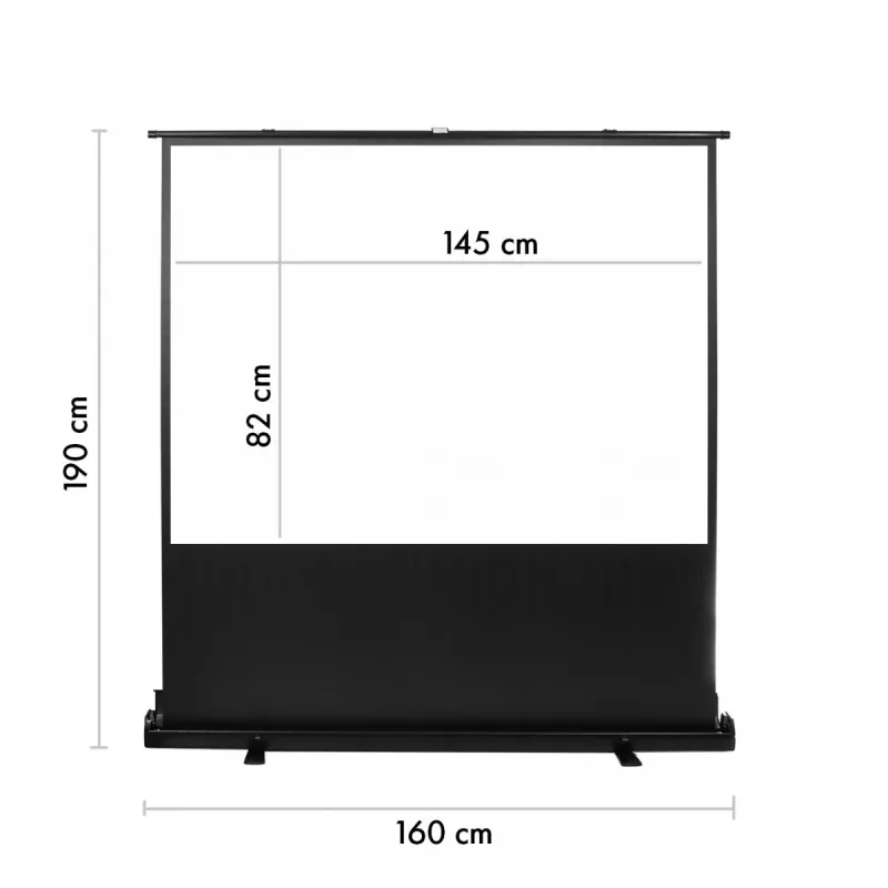 Tela de projeção portátil Maclean, compacta, com suporte, 66 inch, 16:9, MC-210
