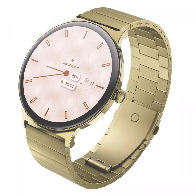 Smartwatch Garett Verona 2 dourado Steel com Bluetooth e medidor de frequência cardíaca