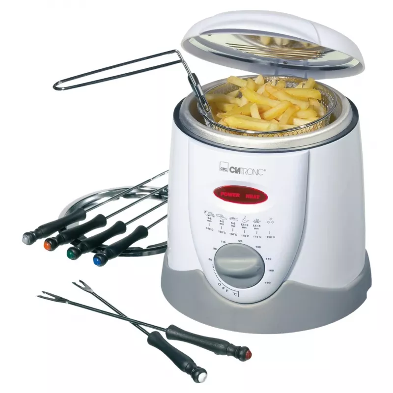 Fritadeira Clatronic FFR 2916 Single 1 L de bancada 900 W cinzenta, branca