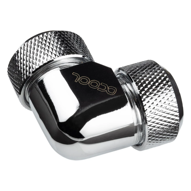 Alphacool Eiszapfen 17410 conector de compressão HardTube de 13 mm, união em L de 90° para tubos de acrílico e latão, cromado
