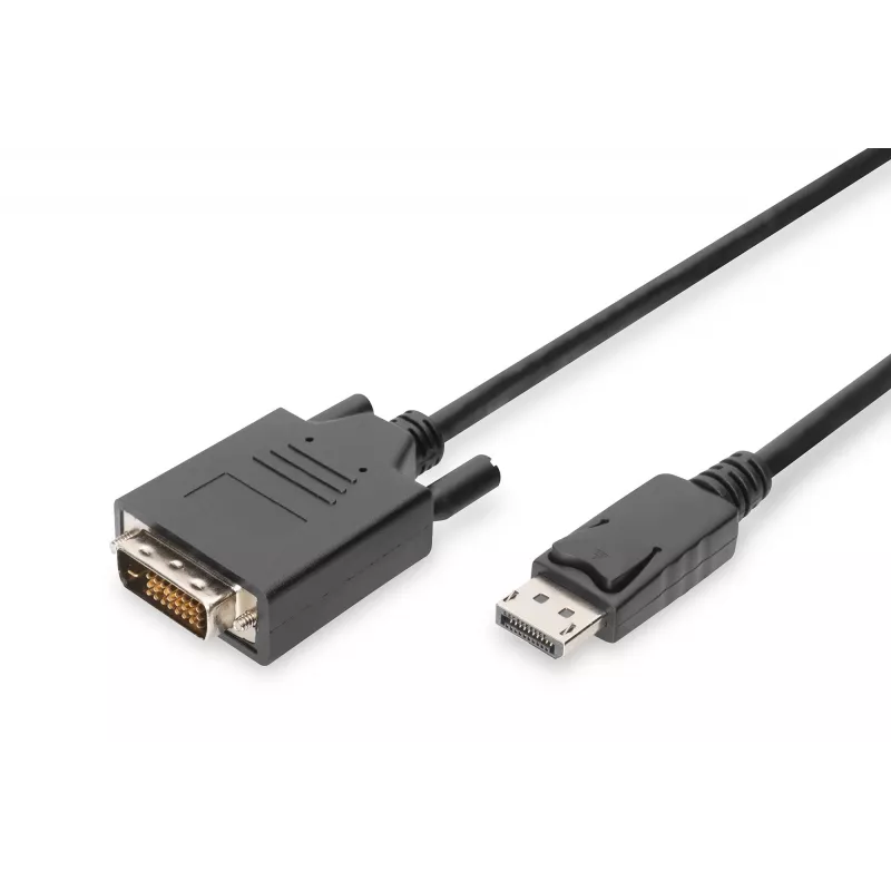 Cabo adaptador DisplayPort Assmann, DP - DVI (24+1) M/M, 1,0 m, com bloqueio, compatível com DP 1.2, UL, CE, azul (AK-340301-010-S)