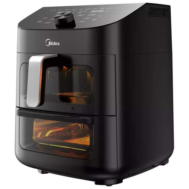 Fritadeira de ar quente Midea MAD1100DADK, 1850 W, capacidade dupla 4,4/6,4 L