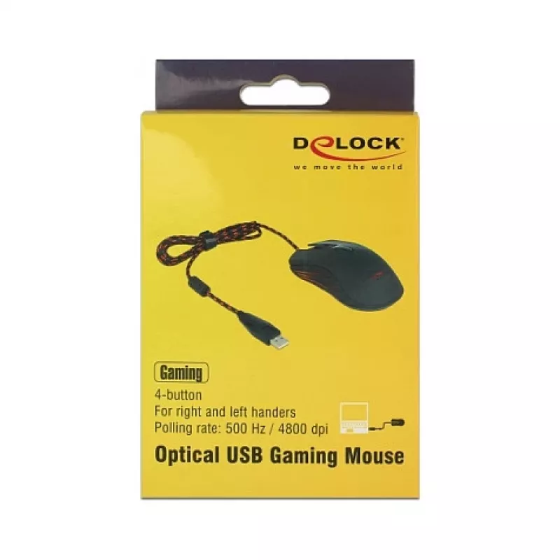 Rato gaming DeLOCK 12531 ambidestro USB Type-A ótico 4800 DPI