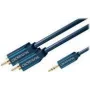 Cabo adaptador MP3 (ficha jack áudio 3,5 mm/2x ficha RCA) – 3,0 m – adaptador adicional para leitores MP3, iPods e smartphones