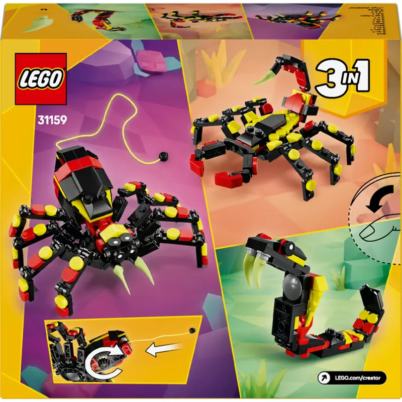 LEGO Creator 3-em-1 modelo de aranha para construir 31159 — 153 peças, idade 7+, 110×150×50 mm