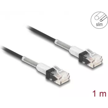 Cabo de rede DeLOCK RJ45 Cat.6A UTP fino 1m preto