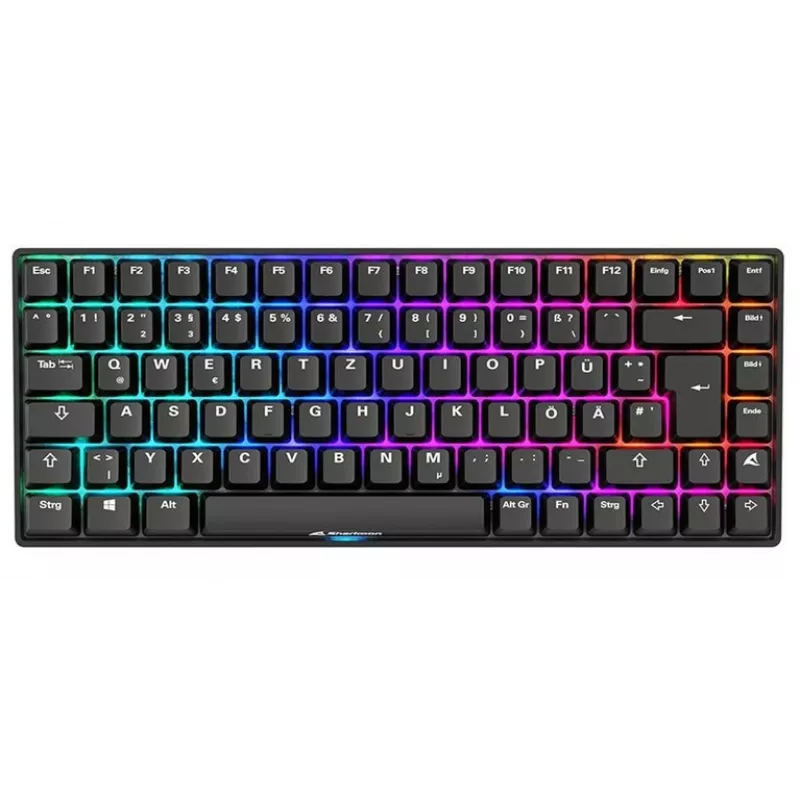 Teclado gaming mecânico Sharkoon Skiller SGK50S3 PBT preto amarelo RGB