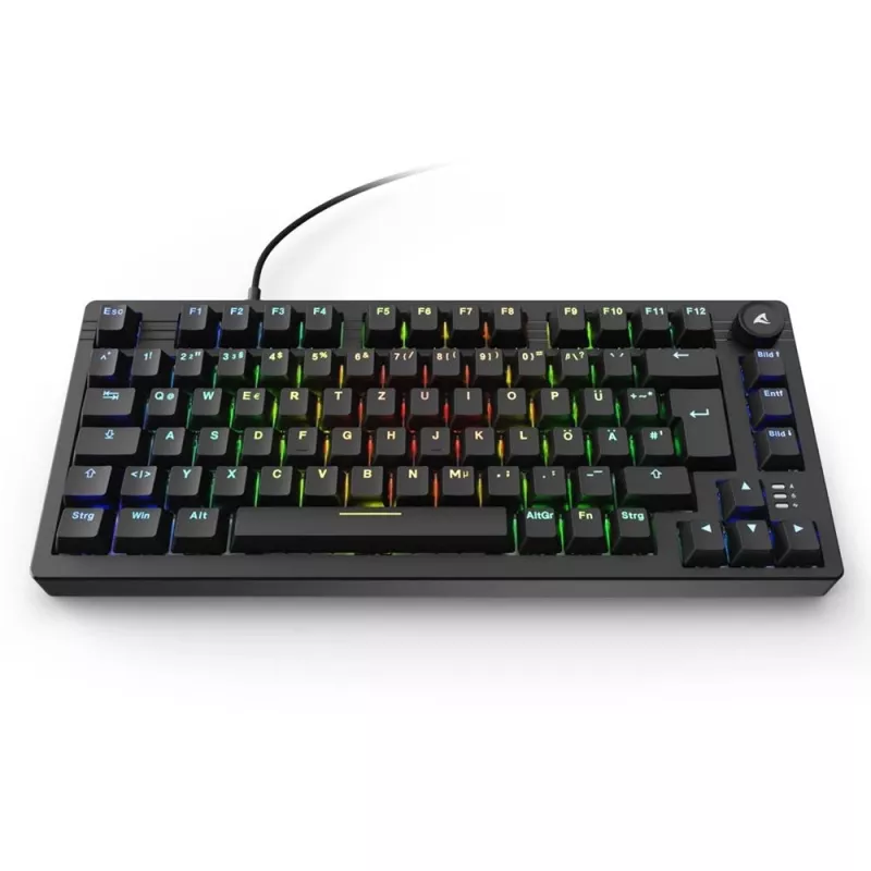 Teclado Sharkoon SGK25 Home USB QWERTZ alemão preto 75% RGB LED