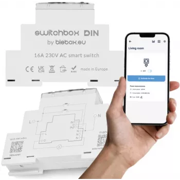 Módulo de relé bleBox Switchbox 36806 — unidade de relé de 8 canais para calha DIN