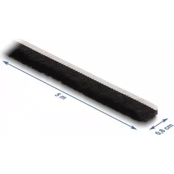 Barra de escovas DeLOCK autoadesiva 8 mm comprimento 5 m preto