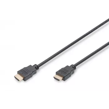 Cabo de ligação HDMI High Speed Assmann, Type-A M/M, 5,0 m, com Ethernet, anteriormente HDMI 1.4, UL, preto, dourado (AK-330114-050-S)