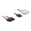 Cabo SATA Slimline ALL-in-One Delock - Cabo SATA - Slimline SATA, ficha de alimentação interna de 4 pinos (5 V)