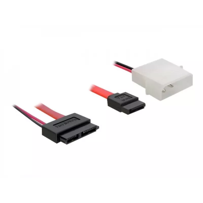 Cabo SATA Slimline ALL-in-One Delock - Cabo SATA - Slimline SATA, ficha de alimentação interna de 4 pinos (5 V)