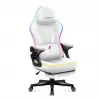 Cadeira gaming mesh branca RGB