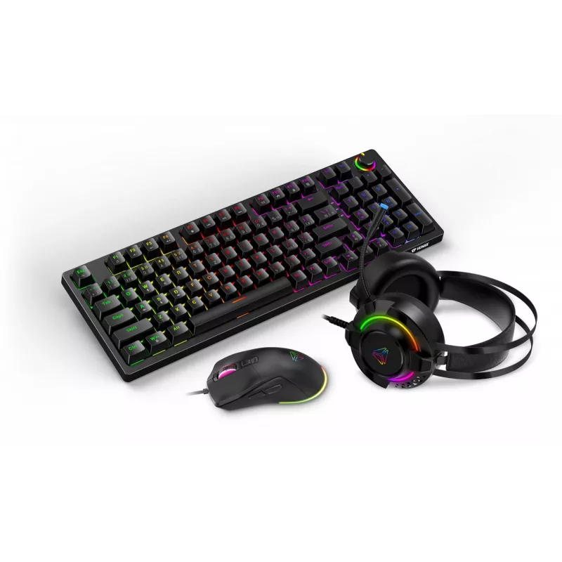 Conjunto gaming Yenkee YGS 03 ECLIPSE 3-em-1 (teclado, rato, headset)