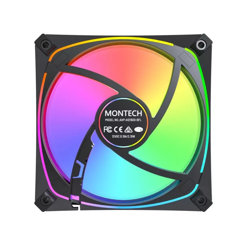 Ventoinha para caixa MONTECH AX120 PRO preto 120mm ARGB