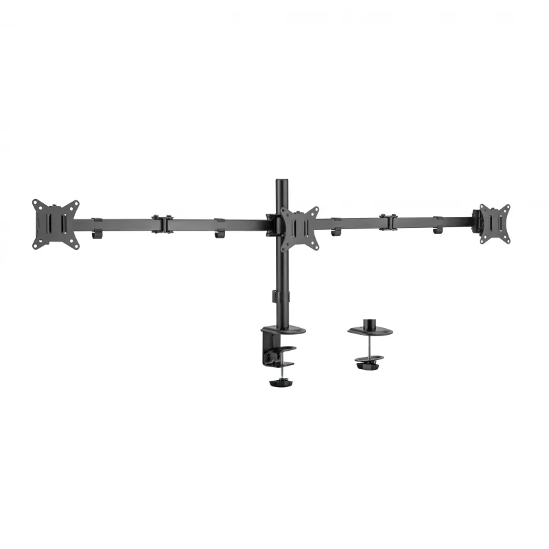 Suporte para monitor SBOX LCD-352/3-2 para ecrãs de 13–27 polegadas, 3 braços, máx. 9 kg por braço, VESA 100x100