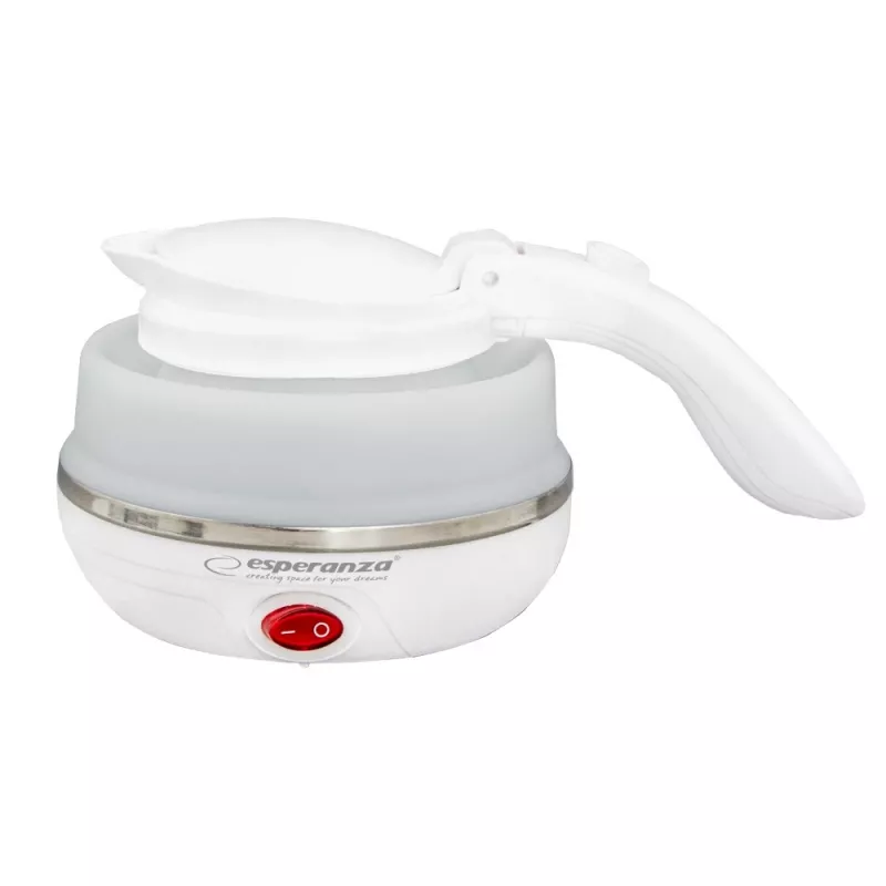 Chaleira elétrica ESPERANZA EKK023 — 0,5 l, 750 W, branco, aço inoxidável e plástico