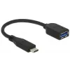 Cabo USB DeLOCK USB 3.1 Gen 2 Type-C/Type-A 0,1 m preto