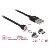 Cabo USB DeLOCK 85723 USB 2.0 1,1 m USB A USB C/Micro-USB B preto
